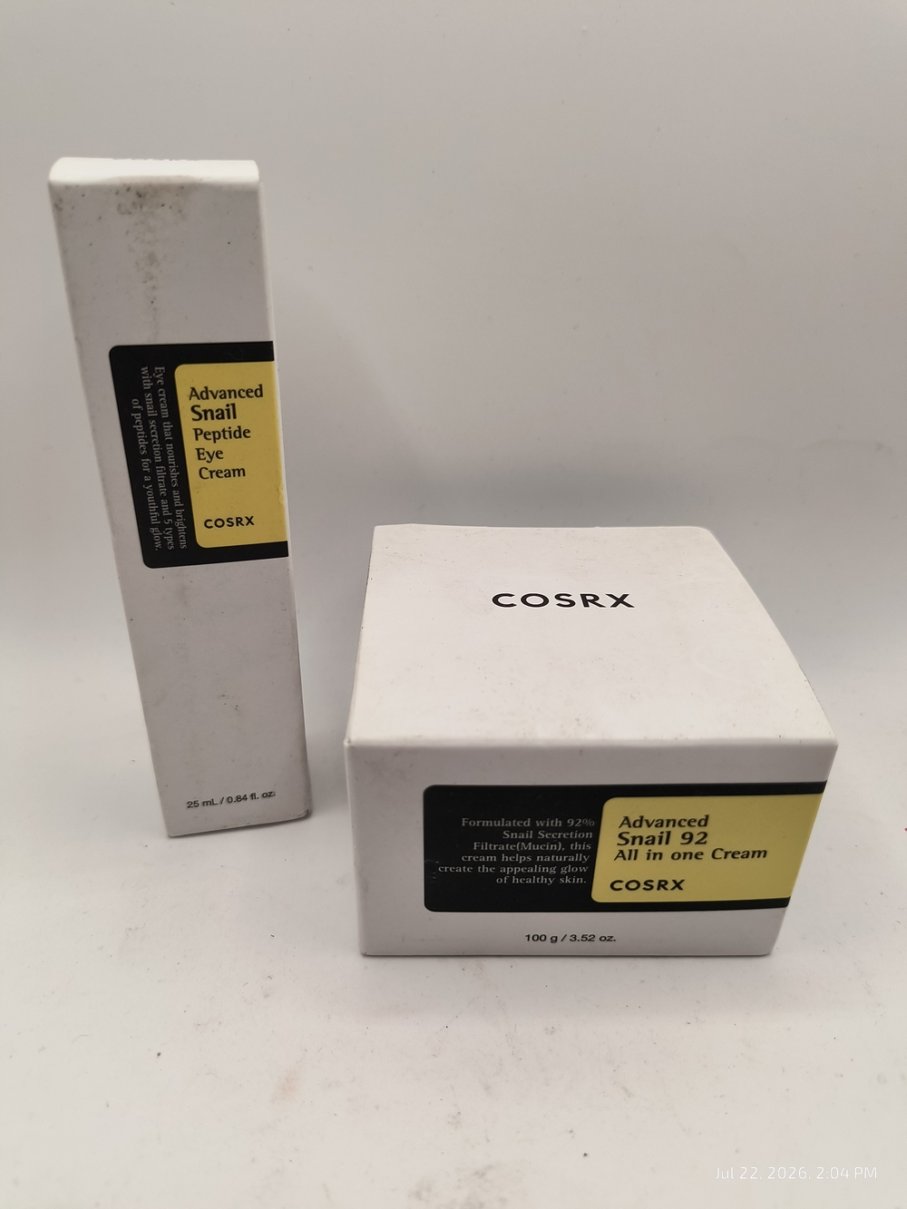 COSRX Advanced Snail Peptide Eye Cream & All In One Cream Exp 2027